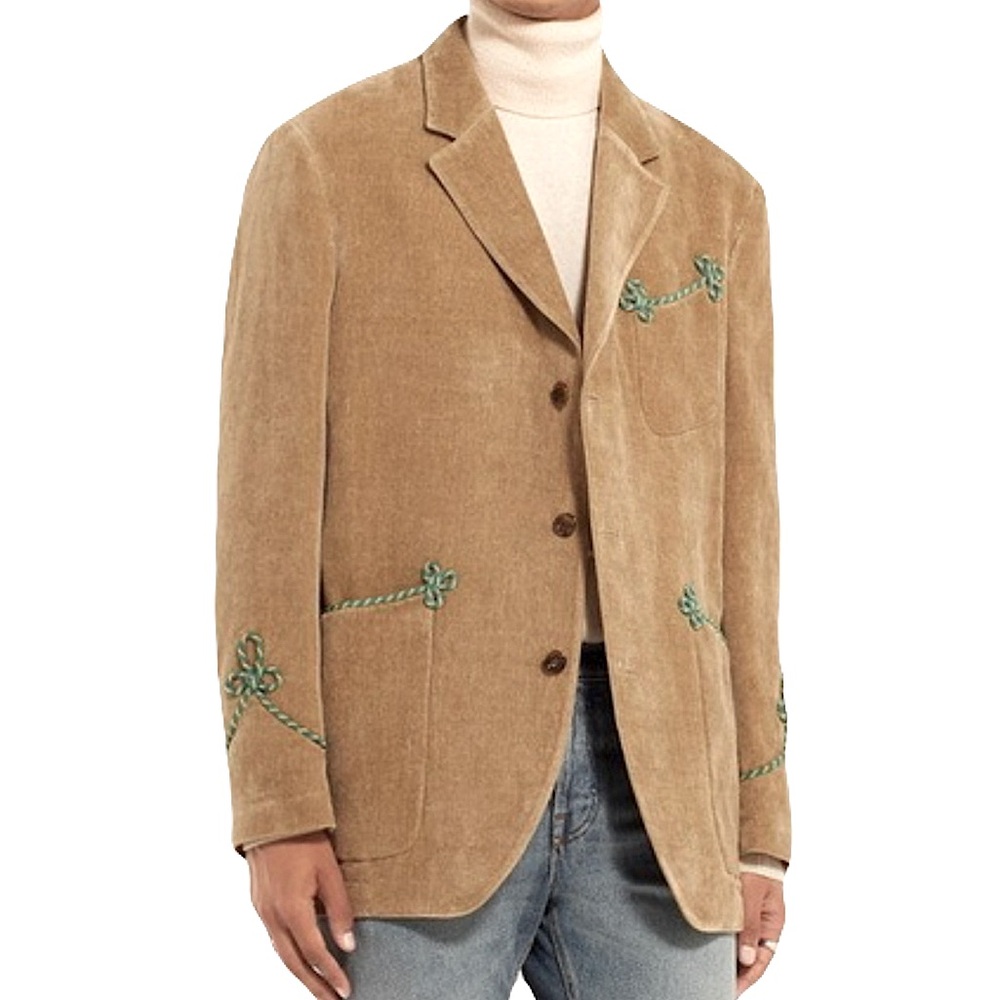 Gucci Velvet Embroidered Accent Blazer/Jacket